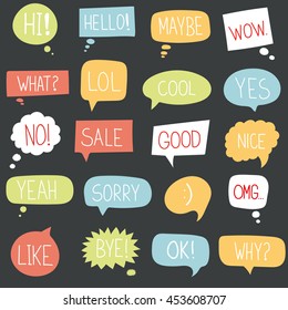 Vector speech bubble colorful set