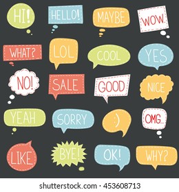 Vector speech bubble colorful set