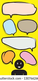 Vector speech bubble colorful set,Hand drawn set of speech bubbles with handwritten