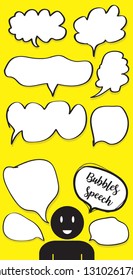 Vector speech bubble colorful set,Hand drawn set of speech bubbles with handwritten
