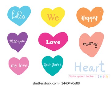 Vector speech bubble colorful set,Hand drawn set of speech bubbles with handwritten,Hand drawn set of Colorful speech bubbles with dialog words