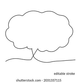 Vector Speech Bubble in Continuous Line Drawing with Editable Stroke. Sketchy Talk Concept. Outline Simple Artwork.