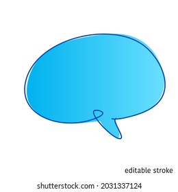 Vector Speech Bubble in Continuous Line Drawing with Editable Stroke. Sketchy Talk Concept. Outline Simple Artwork.
