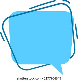 Vector speech bubble. Dialog box icon, message template. Blue cloud for text, lettering. Different shape of empty balloons for talk on isolated background. Flat vector illustration.