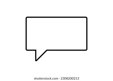Vector speech bubble. Empty space for text. Stroke rectangle speech, dialog bubble for comic, book, poster, illustration, etc.