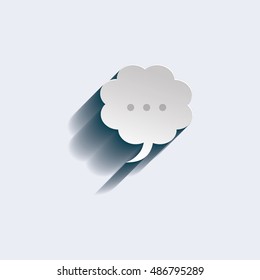 Vector speech bubble in flat design with shadows