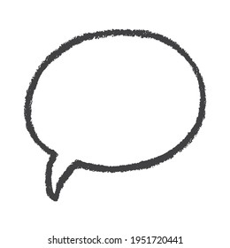 Vector speech bubble. Frame for text drawn with pencil, chalk or charcoal. Figure isolated on a white background.