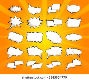 vector speech bubble vector in halftone style set