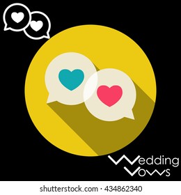 Vector speech bubble with heart