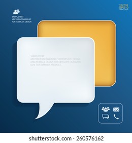 Vector speech bubble icon. Info graphic background for template design.