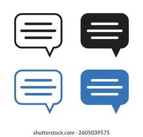 Vector Speech Bubble Icon Set. Bubble Message Icon Set