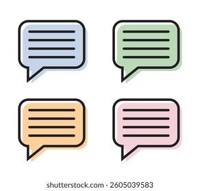 Vector Speech Bubble Icon Set. Bubble Message Icon Set