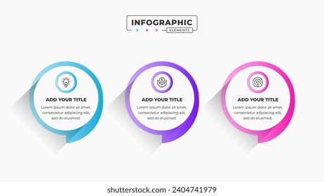 Vector speech bubble infographic design template with 3 steps or options