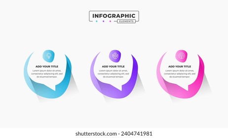 Vector speech bubble infographic design template with 3 steps or options