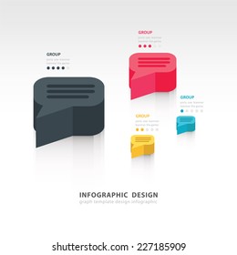 Vector speech bubble infographic, icons