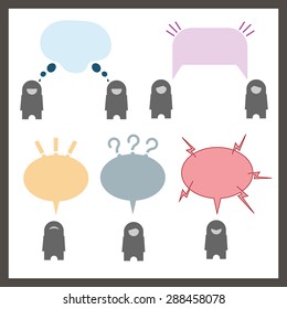 Vector speech bubble with the little people