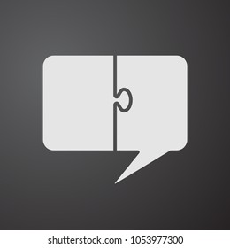 Vector speech bubble made of puzzle. Business presentation infographic on 2 steps, pieces, parts, details. Jigsaw speech bubble teamwork. Idea for marketing. Chat, dialog, conversation, talk, speak.