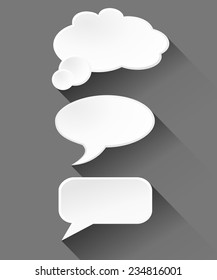 Vector speech bubble on grey background