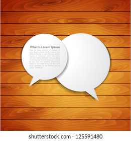 Vector Speech Bubble on wood background