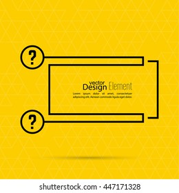 Vector speech bubble with question mark. FAQ sign icon.                    