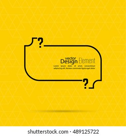 Vector speech bubble with question mark. FAQ sign icon.                    