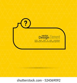 Vector speech bubble with question mark. FAQ sign icon.                    