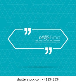 Vector speech bubble with quotation mark. Quote sign icon.       