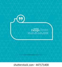 Vector speech bubble with quotation mark. Quote sign icon.       