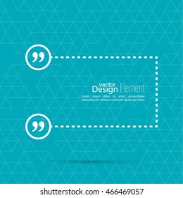 Vector speech bubble with quotation mark. Quote sign icon.       