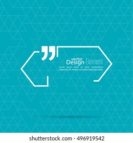 Vector speech bubble with quotation mark. Quote sign icon.       