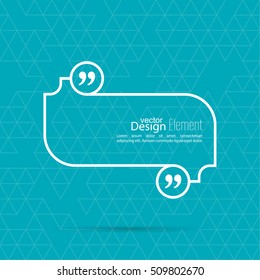 Vector speech bubble with quotation mark. Quote sign icon.       