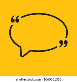 Vector Speech Bubble Quote Blank Template. Empty Template. Business Card Template, Information, Text. Quote Form. Bracket. Sending, Direct Speech.