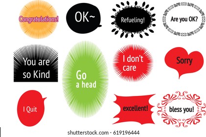 vector speech bubble set