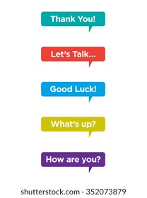 Vector Speech Bubble Set with Messaging