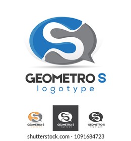 Vector Speech Bubble Symmetric Letter S Chat Talk Brand Symbol Sign Shape Corporate Identity Professional Business Company
