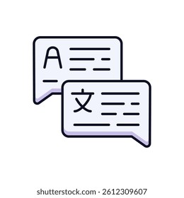 Vector Speech Bubble Translation Icon for Multilingual Communication Chat Bubble for Language Conversion in Apps and Websites