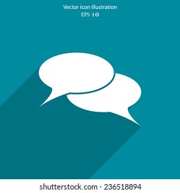 Vector speech bubble web flat icon. Eps 10 illustration.