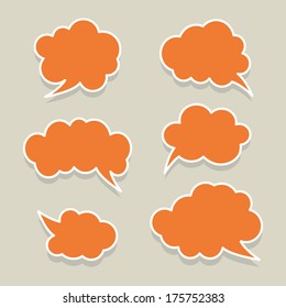 Vector speech bubbles background for your design. Set of clouds with shadow.