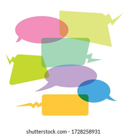 Vector of speech bubbles. Blank empty speech bubbles