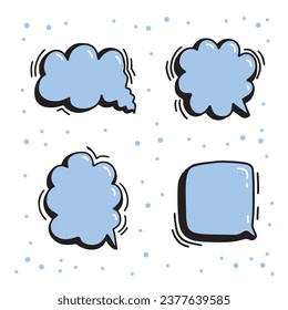 Vector speech bubbles colorful collection. Hand drawn chat clouds.