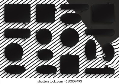 Vector speech bubbles, frames for dialog with example of text inside. Vector comic frames for text. Vector speech bubbles, text place here, bubble speech, bubble talk, frame for text, comic bubble