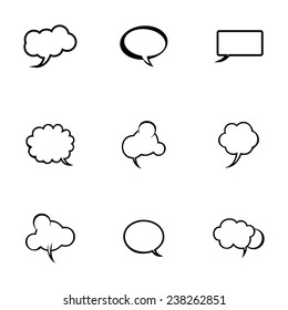 Vector speech bubbles icon set on white background