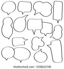 Vector of speech bubbles isolated set. Blank empty speech bubbles for your text.
