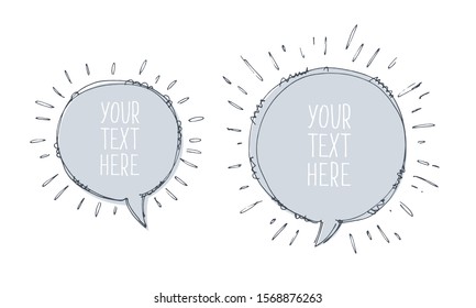 Vector speech bubbles on white background.