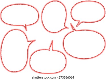 vector speech bubbles in red