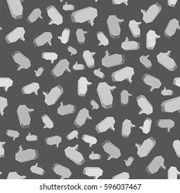 Vector Speech Bubbles Seamless Pattern on Grey Background