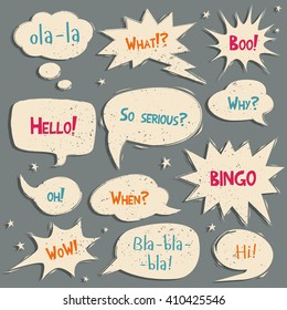 Vector speech bubbles set