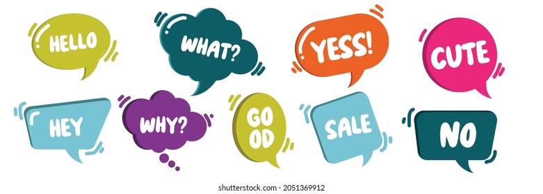 Vector of speech bubbles set. Speech bubble.