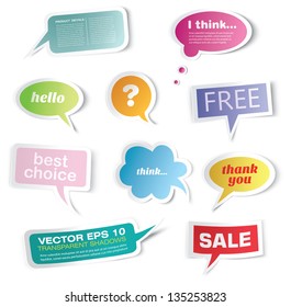 Vector speech bubbles with shadows