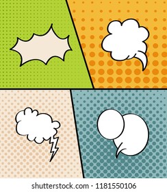 Vector speech bubbles.Retro comic speech bubbles.